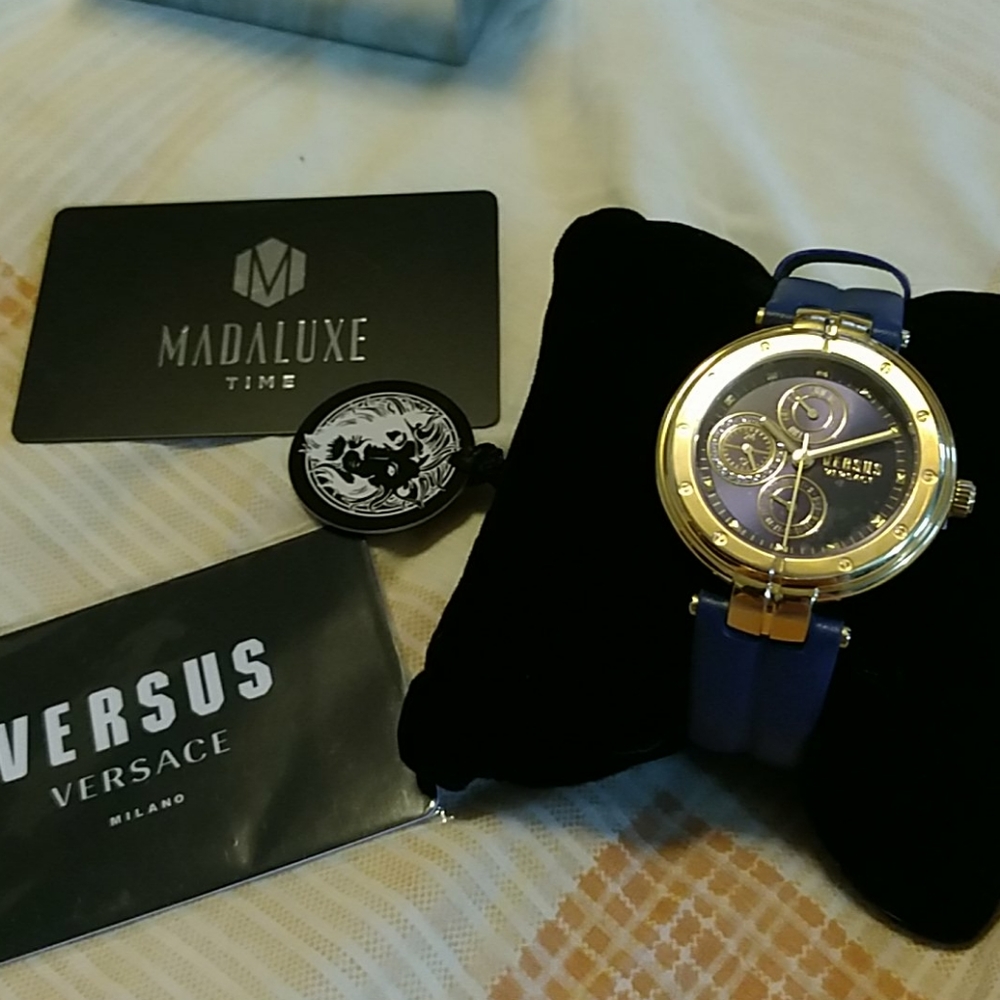 Versus Versace leather strap watch